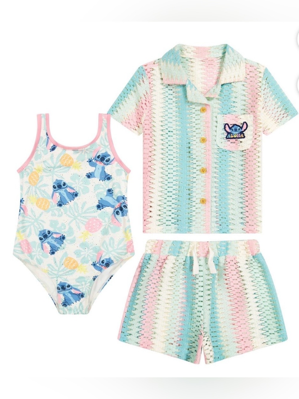NWT - Disney Toddler Girl’s Stitch Resort Swim Set